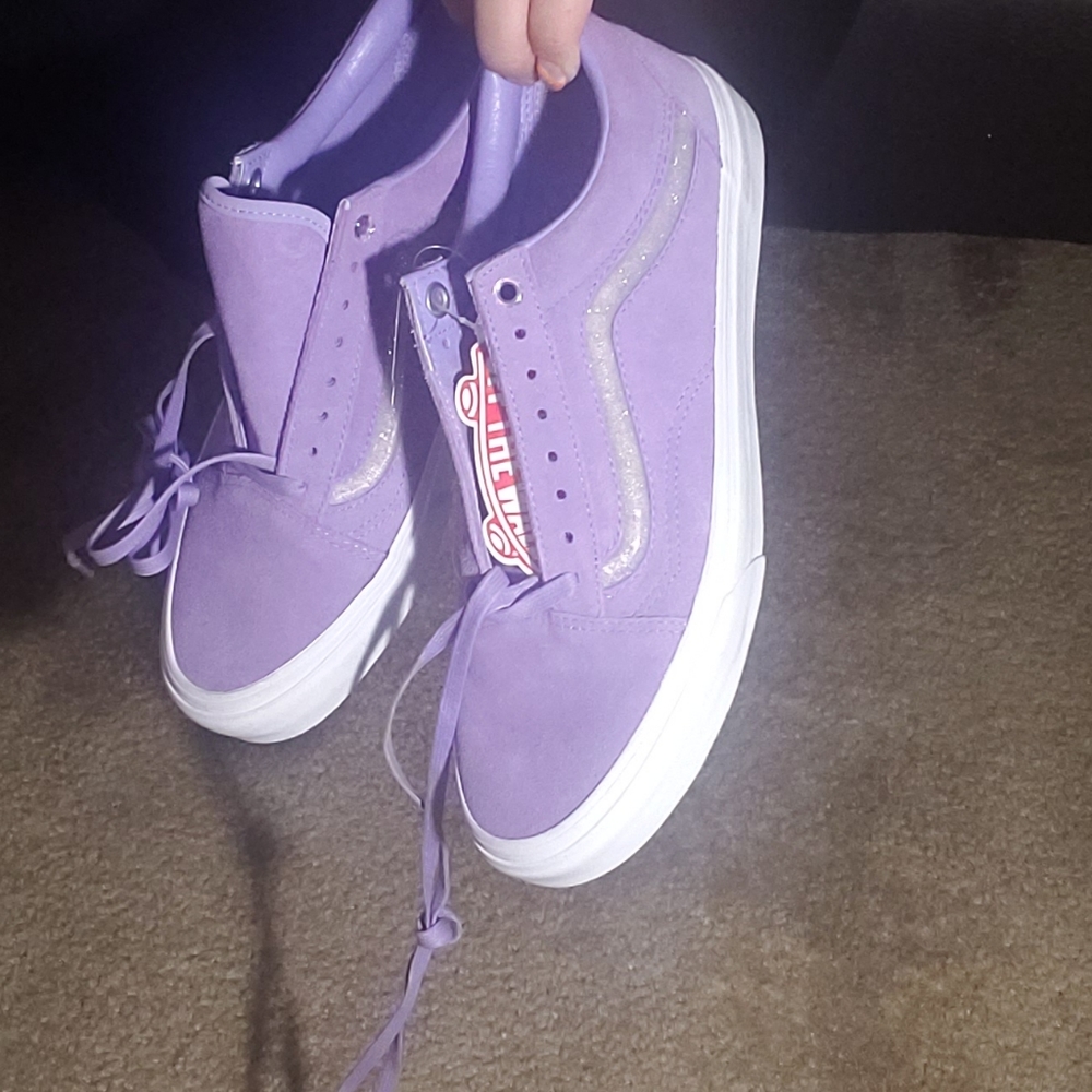 Authentic NWT size 11 purple with silver Vans